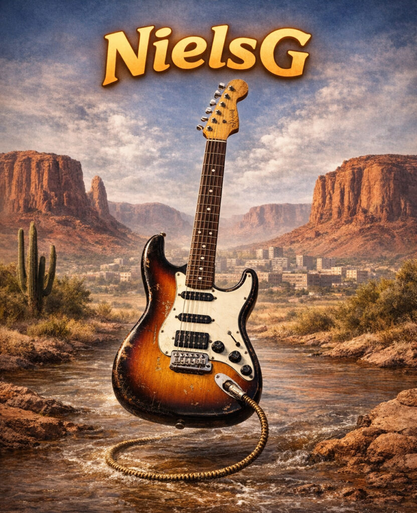 Texas style Guitar hovering the river of soul